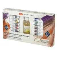 Краски масляные художественные "Мастер класс", 12 цветов по 18 мл + масло льняное 120 мл + 2 кисти, Невская Палитра, 1141965