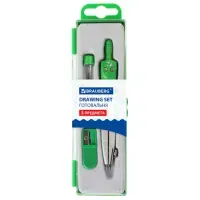 Готовальня BRAUBERG "Klasse", 3 предмета: циркуль 115 мм, грифель, точилка, пенал с подвесом, 210328