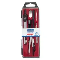 Готовальня BRAUBERG "Architect", 8 предметов: циркуль + кронциркуль, вставки + держатель, отвёртка, точилка, грифель, 210659