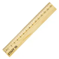 Линейка деревянная 15 см, STAFF, канадская сосна, 210797