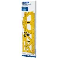 Набор чертежный для классной доски Classic (2 треугольника, транспортир, циркуль, линейка 100 см), BRAUBERG, 210871