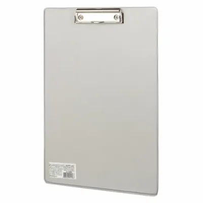 Доска-планшет BRAUBERG "Comfort" с прижимом А4 (230х350 мм), картон/ПВХ, РОССИЯ, СЕРАЯ, 222661