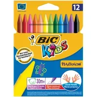 Мелки пластиковые Bic "Plastidecor" 12цв., круглые, картон, европодвес