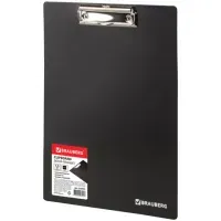 Доска-планшет BRAUBERG "Contract" с прижимом А4 (313х225 мм), пластик, 1,5 мм, ЧЕРНАЯ, 223491