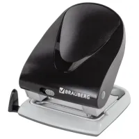 Дырокол BRAUBERG "Jet", до 40 листов, черный, 224341