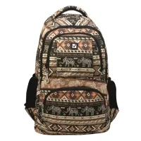 Рюкзак BRAUBERG CANVAS универсальный, 2 отделения, "Слоны", канвас, 47х32х14 см, 226354