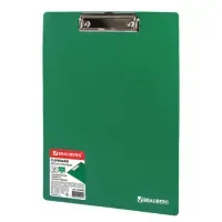 Доска-планшет BRAUBERG "Contract" с прижимом А4 (313х225 мм), пластик, 1,5 мм, ЗЕЛЕНАЯ, 228682