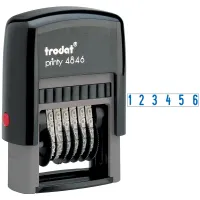 Нумератор 6-разрядный, оттиск 25х4 мм, синий, TRODAT 4846, корпус черный