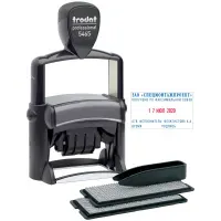 Датер самонаборный металлический, 4 строки+дата, оттиск 56х33 мм, сине-красный, TRODAT 5465, кассы в комплекте