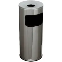 Урна металлическая с пепельницей, 600х250х250 мм, 29 литров, нержавеющая сталь, хром, 250НН