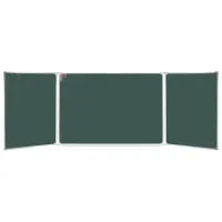 Доска для мела магнитная 3-х элементная 100х150/300 см, 5 рабочих поверхностей, зеленая, BS, ТЭ-300М