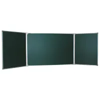 Доска для мела магнитная 3-х элементная, 100х170/340 см, 5 рабочих поверхностей, зеленая, BS, ТЭ-340М