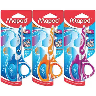 Ножницы детские Maped "Zenoa Fit" 13см, эргономичные ручки, ассорти, европодвес