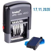 Датер-мини месяц цифрами, оттиск 22х4 мм, синий, TRODAT 4820 BANK, корпус черный, 82498