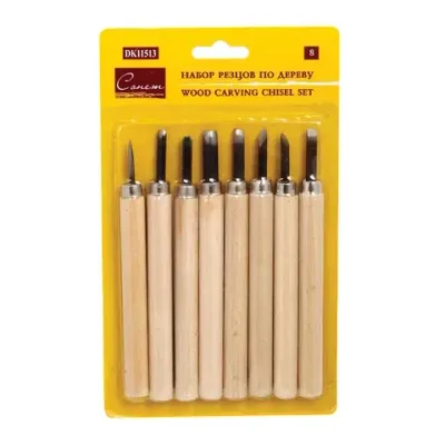 Резцы по дереву, набор 8 шт., блистер, Невская Палитра, DK11513