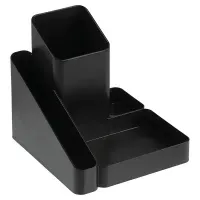 Подставка-органайзер "Имидж", 115х122х111 мм, 4 отделения, черная, ОР31