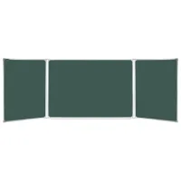 Доска для мела магнитная 3-х элементная 100х150/300 см, ДОПОЛНИТЕЛЬНАЯ ЛИНИЯ/КЛЕТКА, зеленая, BRAUBERG, 236972