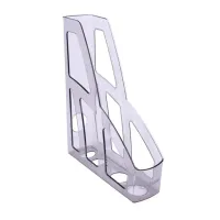 Лоток вертикальный для бумаг BRAUBERG "Delta", 240х90х240 мм, тонированный серый, 237241