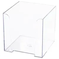 Подставка для бумажного блока BRAUBERG CLASSIC пластиковая, 90х90х90 мм, прозрачная, 238092