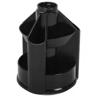 Подставка-органайзер BRAUBERG MINI, 10 отделений, вращающаяся, 107х107х130 мм, черная, 238094