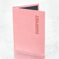 Обложка для паспорта экокожа, мягкая вставка изолон, "PASSPORT", розовая, STAFF "Profit", 238409