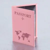 Обложка для паспорта "Passport map", экокожа soft-touch, розовая, STAFF, 238759