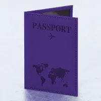 Обложка для паспорта "Passport map", экокожа soft-touch, фиолетовая, STAFF, 238762
