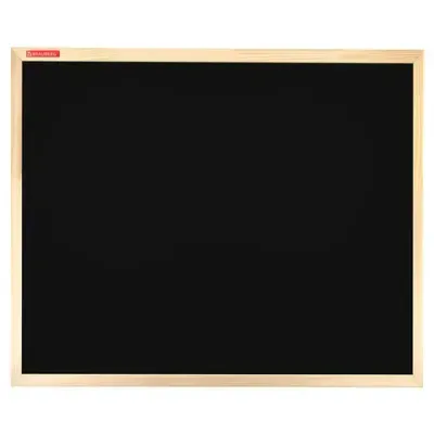 Доска для мела магнитная 50х70 см, черная, деревянная рамка, BRAUBERG "Wood", 238803