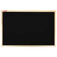 Доска для мела магнитная 60х90 см, черная, деревянная рамка, BRAUBERG "Wood", 238804