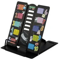 Подставка для книг BRAUBERG KIDS mini, "Cats", с таблицей умножения, регулируемый угол наклона, металлическая, 238966