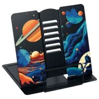 Подставка для книг и учебников BRAUBERG KIDS mini "Black", регулируемый угол наклона, металлическая, 238972