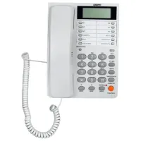 Телефон SANYO RA-S408W, спикерфон, память 55 номеров, тональный/импульсный режим, белый