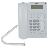 Телефон SANYO RA-S517W, спикерфон, память 30 номеров, тональный/импульсный режим, белый