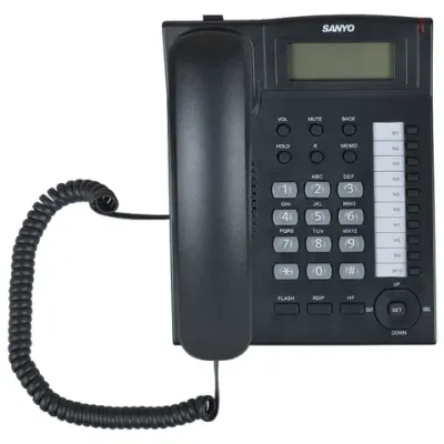 Телефон SANYO RA-S517B, спикерфон, память 30 номеров, тональный/импульсный режим, черный