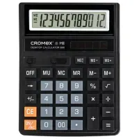 Калькулятор настольный CROMEX (КРОМЕКС) 888 (185x145 мм), 12 разрядов, ЧЕРНЫЙ, 271728