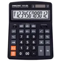 Калькулятор настольный 12 разрядов, двойное питание, 72*120*9 мм, серый/белый