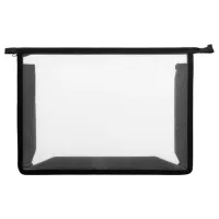 Папка для тетрадей А4 ПИФАГОР, пластик, молния сверху, прозрачная, черный, 272107