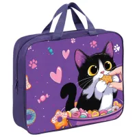 Папка на молнии с ручками BRAUBERG KIDS А4, 1 отделение, полиэстер, 80 мм, "Sweet cheeks", 272120