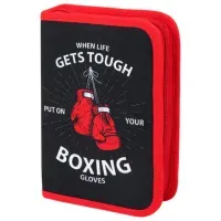 Пенал ПИФАГОР, 1 отделение, 2 откидные планки, полиэстер, 20х14 см, "Boxing", 272289