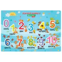 Настольное покрытие BRAUBERG KIDS для труда и творческих занятий, ПВХ, "Numbers", 50х35 см, 272361