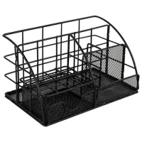 Органайзер для косметики и мелочей металлический 5 секций, MONTE VITA (МОНТЕ ВИТА), 140х220х127 мм, чёрный, 272478