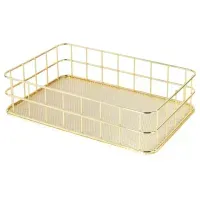 Органайзер-корзинка для косметики и мелочей металлическая MONTE VITA (МОНТЕ ВИТА), 242х162х63 мм, золото, 272481