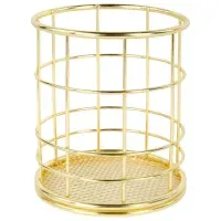 Органайзер-стаканчик для косметики и мелочей MONTE VITA (МОНТЕ ВИТА), металлический, 100х90 мм, золото, 272486