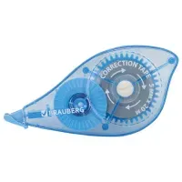 Корректирующая лента BRAUBERG PRO, 5 мм х 20 м, механизм перемотки, корпус синий, блистер, 272492