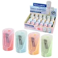 Точилка с контейнером BRAUBERG "CELL PASTEL", пастельные цвета ассорти, 272503