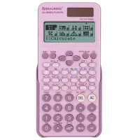 Калькулятор инженерный BRAUBERG SC-991ES-PLUS-PK (164х80 мм), 552 функции, 10+2 разряда, РОЗОВЫЙ, 272654