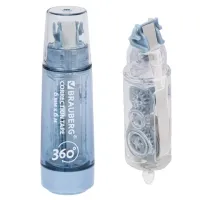 Корректирующая лента BRAUBERG 360°, 6 мм х 6 м + сменный картридж, корпус синий, блистер, 272661