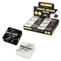 Ластик BRAUBERG "MARBLE", 34х34х11 мм, квадратный, экологичный ПВХ, ассорти, 272726