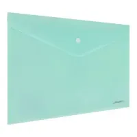 Папка-конверт с кнопкой BRAUBERG "Pastel", А4, матовая непрозрачная, аквамарин, ПРОЧНАЯ 0,2 мм, 272880