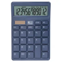 Калькулятор настольный BRAUBERG CH-12-BU (153х103 мм), 12 разрядов, двойное питание, синий, 272959